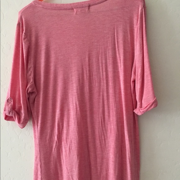 NWOT Pink Republic pink Henley Vneck Tee - Picture 5 of 5